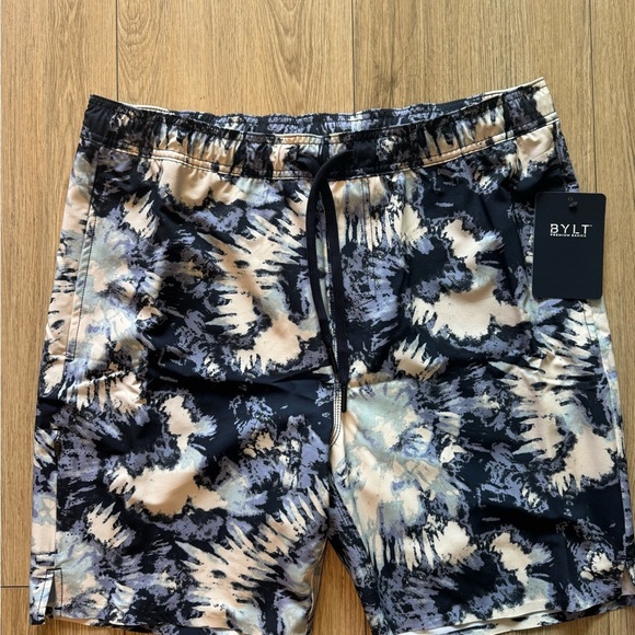 Bylt Custom Basics Men's Blue Tie-Dye Swim Shorts - Picture 5 of 8